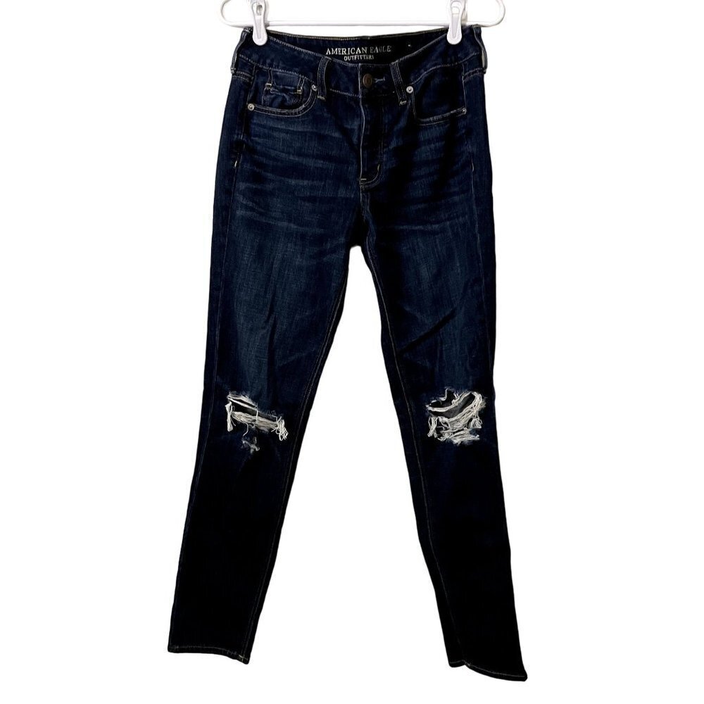 American Eagle dark wash demin jeans tomgirl style comfortable casual pants